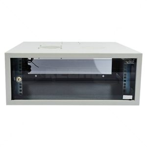 Cabinet 4U Wall Box Swingframe Collar 400x100mm incl Fan & Power Grey
