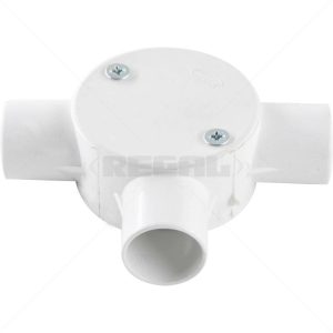 Conduit PVC - 25mm 3-Way Box with Lid and Screws