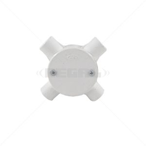 Conduit PVC - 20mm 4-Way Box with Lid and Screws