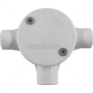 Conduit PVC - 20mm 3-Way Box with Lid and Screws